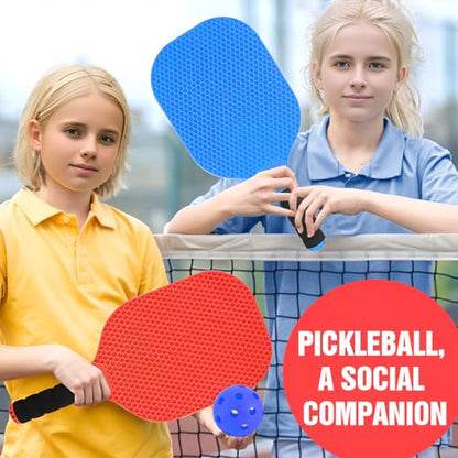 GOODLYSPORTS Kids Pickleball Paddles Set of 2 - Lightweight Pickleball Racket, Outdoor Games for Kids Ages 4-8, Pickleball Gifts for Training Beach & Backyard Ages 8-12
