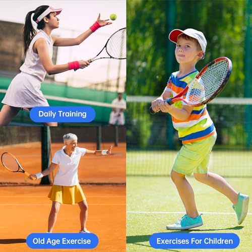 Tennis Trainer Rebound Ball with 3 String Balls, Portable Tennis Training Tool Suitable for Beginners Sport Exercise-Blue