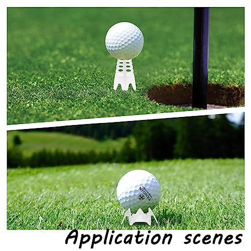 Golf Simulator Tees, Plastic Indoor Golf Mat Tees Practice Turf and Driving Range Winter Golf Tees (18 Pcs) - color: White