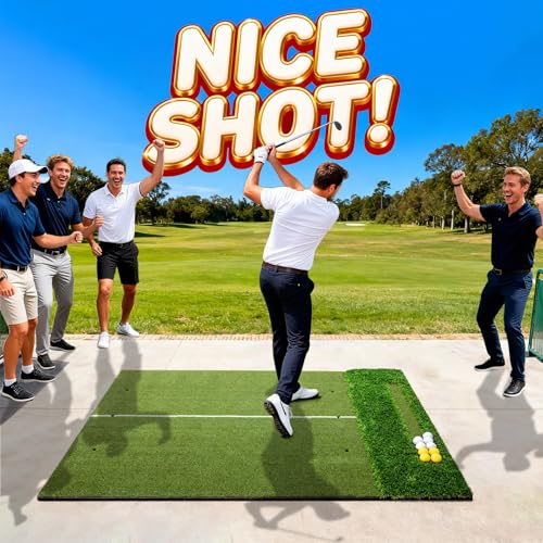 Neoaider Golf Mat, 26 mm 45mm Dual-Turf, 5x4 ft/6x4 ft Golf Hitting Mat for Practice Outdoor Indoor, High-Density Artificial Turf Mat for Hitting Chipping Driving Swinging, Gifts for Men Dad