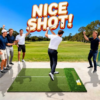 Neoaider Golf Mat, 26 mm 45mm Dual-Turf, 5x4 ft/6x4 ft Golf Hitting Mat for Practice Outdoor Indoor, High-Density Artificial Turf Mat for Hitting Chipping Driving Swinging, Gifts for Men Dad