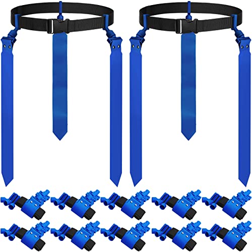 Hungdao 10/12 Players Flag Football Belts and Flags Adjustable Football Belts for Kids Teens Adults Team Training Sport Event - color: Blue