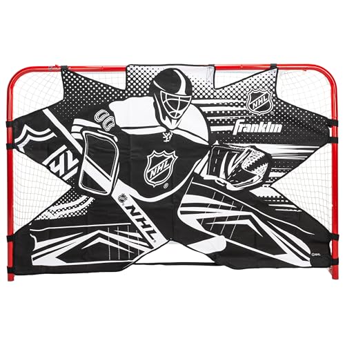 Franklin Sports NHL Street Hockey Goalie Shooting Target - Shooter Tutor Hockey Goal Practice Target - Street Hockey Net Goalie Target - Easy Attach Targe - color: White/Black, size: 72" X 48"