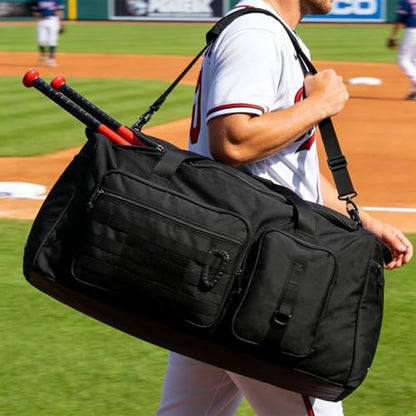 120L Extra Large Baseball Duffle Bag for Adult Softball Gym Bag with Shoe Compartment, Sports Duffel Bat Equipment Bag Coach Team Catchers Gear Bag for Hockey Football Basketball Soccer, Black - color: Black