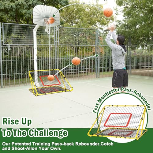BaseGoal Baseball and Softball Rebounder Net,Baseball Rebounder,Volleyball Rebounder,Pitch Back Net,Multi-Sport Training Rebound Screen,with Pitching Target,Easy Adjustable Angles - size: 47x47 IN, style: Yellow