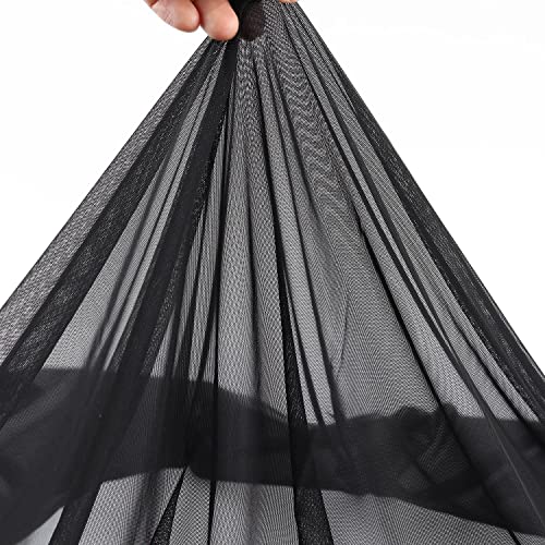 Superfine 4-Way Stretch Net Fabric Nylon Spandex Power Mesh, Pre-Cut 5 Yards Long 60" Wide, Lightweight Sheer (Black) - color: Black