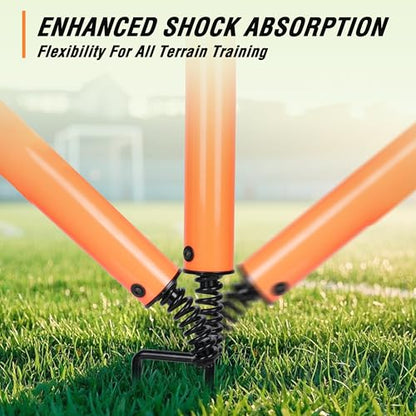 Hikeen Telescopic Length Soccer Poles Fixed & Collapsible Options Agility Training Hurdles and Football Obstacle for Teenager Soccer Training Outdoor Sports Speed Training Equipment - size: Short-42.5", style: 6 rods