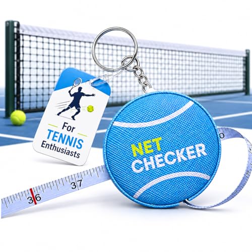 Scoring Right Net Checker Tennis Net Height Measuring Tape and Keyring - color: Blue