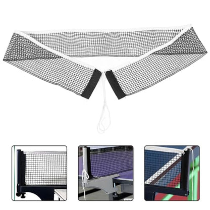 IMIKEYA Adjustable Black Table Tennis Net 182×15cm Nylon Outdoor Indoor Training Replacement Net for Ping Pong Table Sports Practice