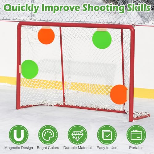 4P Magnetic Hockey Shooting Targets, Luxiv Silicone Shooting Goal Discs for Training Magnet Lacrosse Goal Targets for Soccer, Baseball Practice