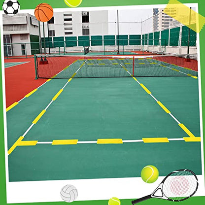 Moukeren Court Line Marker Kit Yellow Boundary Markers Lines Set for Tennis Basketball Volleyball Badminton Pickleball Net Court Outdoor or Indoor Training