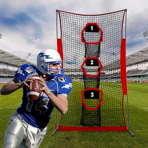 Doublehorse Football Kicking Net - 5x7FT Portable Rugby Quarterback Target Toss Throwing Practice Training Game for Outdoor Indoor Backyard Sports Field Teens Adults Practice Gifts