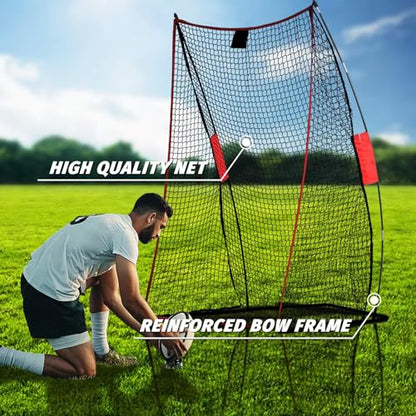 Football Kicking Cage Net - Heavy Duty Portable Training Net with Steel Frame for Backyard Indoor Outdoor Field Goal Training & Punting Passing Kicking Practice - Kids & Adults Use - style: Football Kicking Cage Net