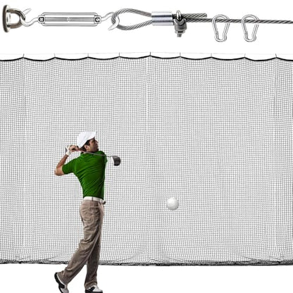 Golf Practice Net, 12X12ft /12X15ft/12X20ft Golf Hitting Hanging Kit, Sports Practice Barrier Net for Backyard and Garage, Indoor/Outdoor DIY Sports Netting for Baseball, Hockey, Soccer - size: 12X20ft