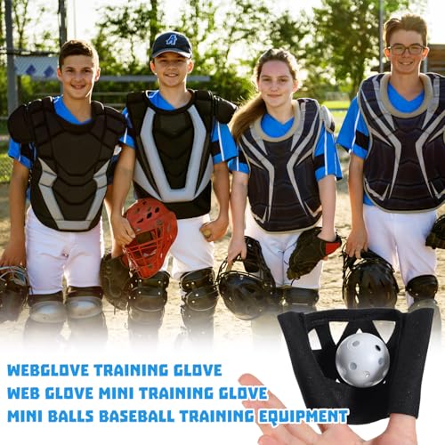 Zhengmy 10 Packs Web Glove Baseball Training Glove Designed to Catch Golf Sized Practice Ball Catcher Training Aids Suitable for Softball Field Drills Hand Eye Coordination Teaching - size: Large