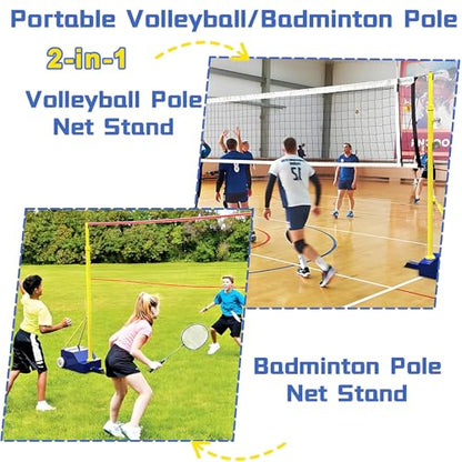 Portable Volleyball Net Stand with Adjustable Poles – Lightweight & Easy to Move, Perfect for Backyard, Park, School, Indoor & Outdoor Sports – Ideal for Sports Lovers