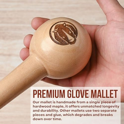 Rhino Wax - Baseball Glove Break-in Kits - May Include Premium Oil for Ball Gloves, Mallet for Breaking in, Shaping Wrap, and Microfiber Cloth - Everything to Get Your Glove Game Ready - size: Basic Breakin Kit