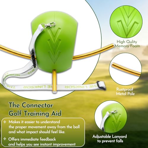 RILL 2-in-1 Golf Training Aid Set, Golf Swing Trainer for Posture Correction, Upgraded Memory Foam Smart Ball with Lanyard & Lead Wrist Trainer Brace for Muscle Memory, Corrects Chicken Wing