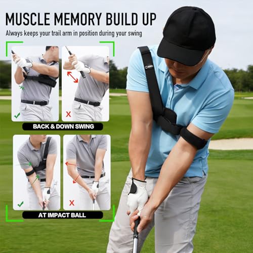 GAIARENA Golf Trail Arm Swing Aid Slider Golf Training Aid, Trainer Equipment to Eliminate Slices & Chicken Wing Swing, Gifts for Men Women Beginner Golfers - style: Left Handed Golfers