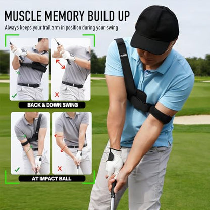 GAIARENA Golf Trail Arm Swing Aid Slider Golf Training Aid, Trainer Equipment to Eliminate Slices & Chicken Wing Swing, Gifts for Men Women Beginner Golfers - style: Left Handed Golfers