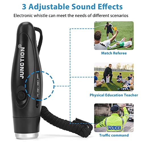 Electronic Whistles 2 Pack, Handheld 3 Tones High Volume Electric Whistles with Lanyard for Teacher, Coaches, Referees, Training Whistle, Loudest Outdoor Emergency Whistle, Sports Whistle Gifts
