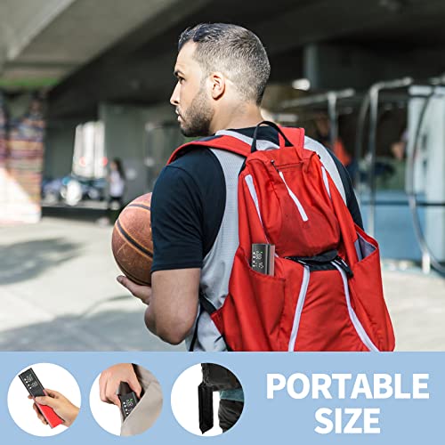 Pumteck MY01 Electric Ball Pump with Inflation & Deflation, Accurate Pressure Gauge and 4 Preset Modes, Automatic Ball Pump for Basketball, Soccer, Football and Volleyball (Max 15 PSI) - color: Red