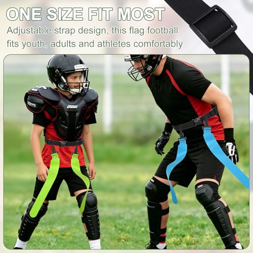 Flag Football, Adjustable Flag Football Belts with Belt and Flags Easy Tear Away - color: Emerald Green