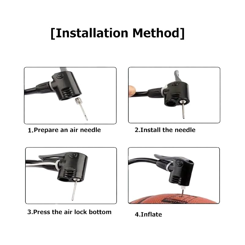 Sports Ball Pump Inflator with 5 Needles (Pin), Dual Action Hand Held Portable Air Pump with pins to Inflate Soccer Ball, Football, Volleyball, Rugby, Netball & Basketball - color: 20psc