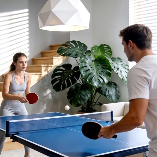Under-Table PingPong Paddle Holder, Breathable Mesh PingPong Ball Holder, Hanging Large-Capacity PingPongs Paddles Case for Multiple Paddles and Balls, Easy Installation for Home Game Room Club