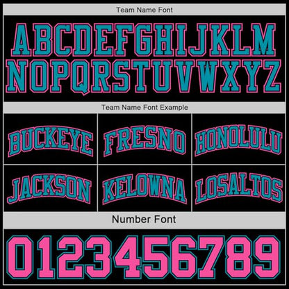 Custom Reversible Basketball Jerseys Men Youth, Personalized Sports Shirts Team Uniforms Printed Name Logo Number - color: Black and White - Teal and Pink