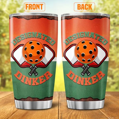 Designated Dinker Pickleball Gift 20oz Tumbler, Funny Stainless Steel Insulated Travel Cup for Men and Women, Unique Pickleball Player Mug for Birthday, Christmas, Retirement - color: Pickleball Lover