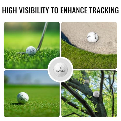 Honma D1 Distance Golf Balls,Extra Soft Feel with Long Distance,High Speed Core with Low Spin Design,Low Compression Golfballs Perfect for Men,Women Beginners,1 Dozen