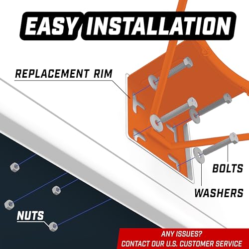 GoSports Regulation 18" Steel Basketball Rim - Choose from Fixed or Breakaway - Use for Replacement or Garage Mount