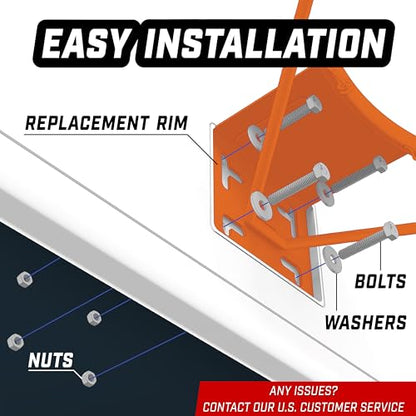 GoSports Regulation 18" Steel Basketball Rim - Choose from Fixed or Breakaway - Use for Replacement or Garage Mount
