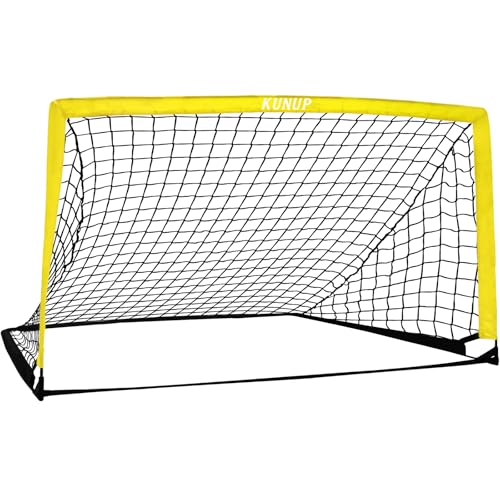 5×3 6x4 9x5 FT Portable Kids Soccer Goal for Backyard, Foldable Soccer Practice Net with Carrying Bag for Toddler Youth Adult Pop Up Soccer Training Equipment Indoor and Outdoor Sports Game - color: Yellow, style: 6x4FT