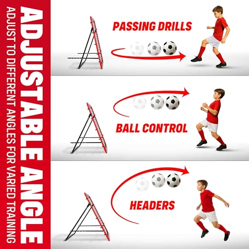 Soccer Rebounder Kickback Football Rebound Net (Adjustable Angle) Portable Easy Setup