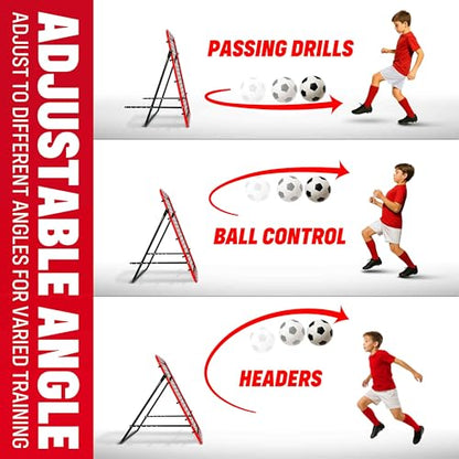 Soccer Rebounder Kickback Football Rebound Net (Adjustable Angle) Portable Easy Setup