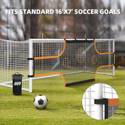 MR Soccer Goal Target Sheet, Field Net, Professional Shooting Practice Aid - size: 16'x7'