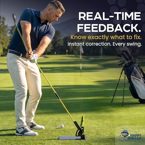 Golf Swing Plane Trainer with Alignment Stick Holder | Golf Alignment Stick Holder Training Aid for Swing Path, Tempo & Ball Striking | Adjustable Golf Training Aid for Indoor & Outdoor Practice