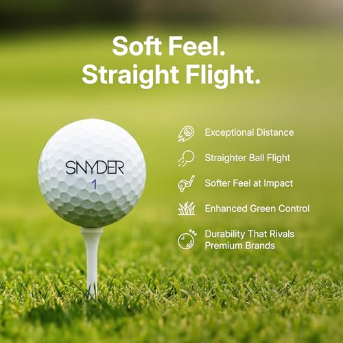 Snyder USA Pro Golf Balls - 5-Piece Construction Practice Golf Balls, Urethane Cover, 322 Dimples, 90 Compression, Training Golf Balls 12 Pack - color: White