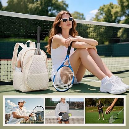 Number-one Tennis Bags, Professional Tennis Backpack Holds 2 Rackets with Two Water Bottle Pockets Lightweight Racket Backpack Suitable for Badminton Pickleball Racquetball for Men Women