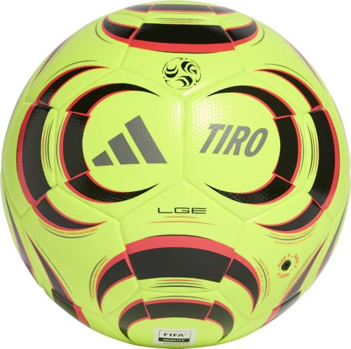 Adidas Tiro League Soccer Ball - color: Lucid Lemon/Black/Lucid Red/Iron Metallic, size: 4