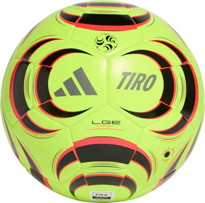 Adidas Tiro League Soccer Ball - color: Lucid Lemon/Black/Lucid Red/Iron Metallic, size: 4