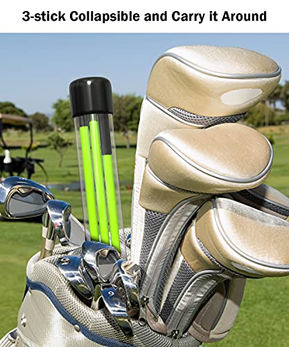 Golf Alignment Sticks - 48" Collapsible Golf Practice Rods for Aiming, Putting, Full Swing Trainer, Posture Corrector with Clear Tube Case, Golf Training Equipment