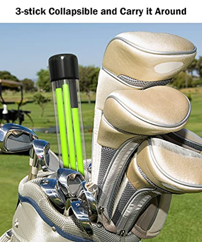 Golf Alignment Sticks - 48" Collapsible Golf Practice Rods for Aiming, Putting, Full Swing Trainer, Posture Corrector with Clear Tube Case, Golf Training Equipment