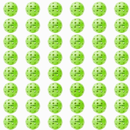 Navona 48 Pack Premium 40-Holes Outdoor Pickleball Balls, Meet USAPA Official Requirement, Perfectly Balanced, High Bounce True Flight, Durable Outdoor Pickleball Set - style: Pickleballs-G-48 pack