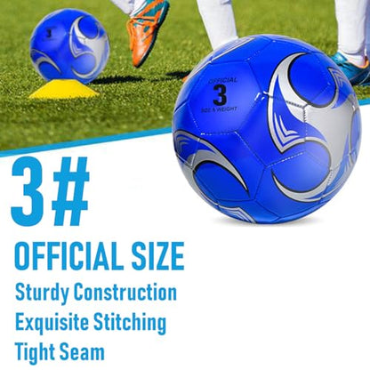 6 Pack Size 5/4/3 Soccer Balls for Training & Matches – Official Size & Weight, Includes Carry Net, Needles, Air Pump – Ideal for Youth and Adult Players - size: Size 3