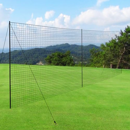 Backstop Net System for Backyard – Heavy Duty Sports Barrier Net with Steel Posts, Movable/Socketed Ball Stop Net for Soccer, Baseball, Training - size: 30FT Wide, style: Socketed-1 Inch Net
