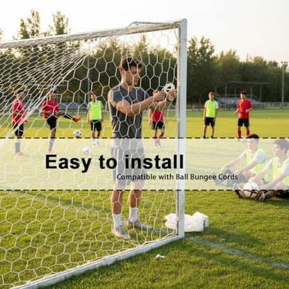 2 Pcs Soccer Replacement Goal Nets, 24x8FT, 20x6.5Ft, 10x6.5FT Polyethylene Polyester Football Net, Full Size Heavy Duty Soccer Net Set, NOT Include Posts - color: White-DL, size: 20Ft x 6.5Ft