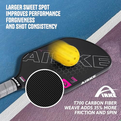 Pickleball Paddles - T700 Carbon Fiber Paddle with Honeycomb Core Pickleball Rackets - Lightweight Precision & Enhanced Shock - color: Purple